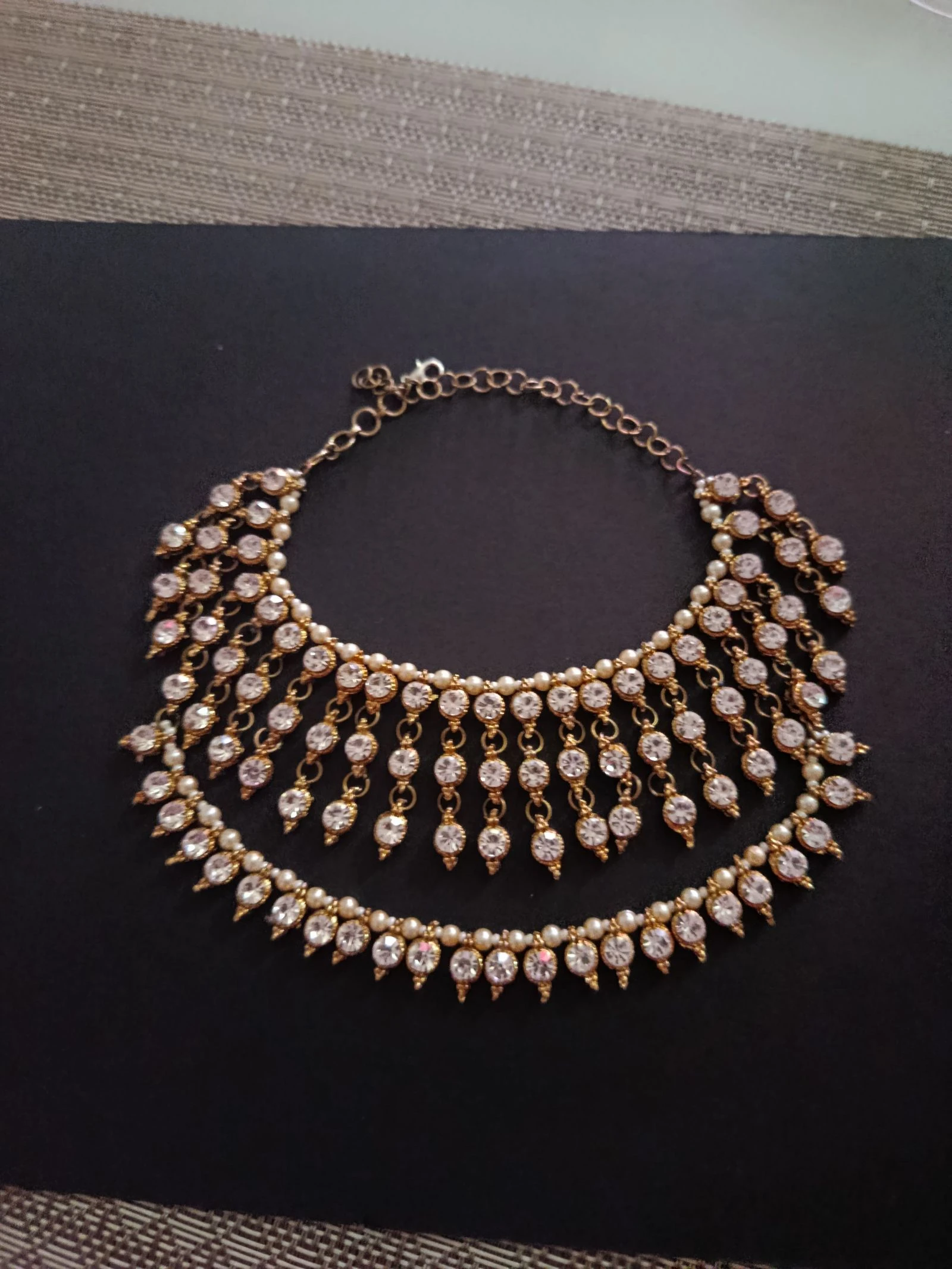 Tobillera brillante con flecos ajustable elegante adorno tacón  – photo 2